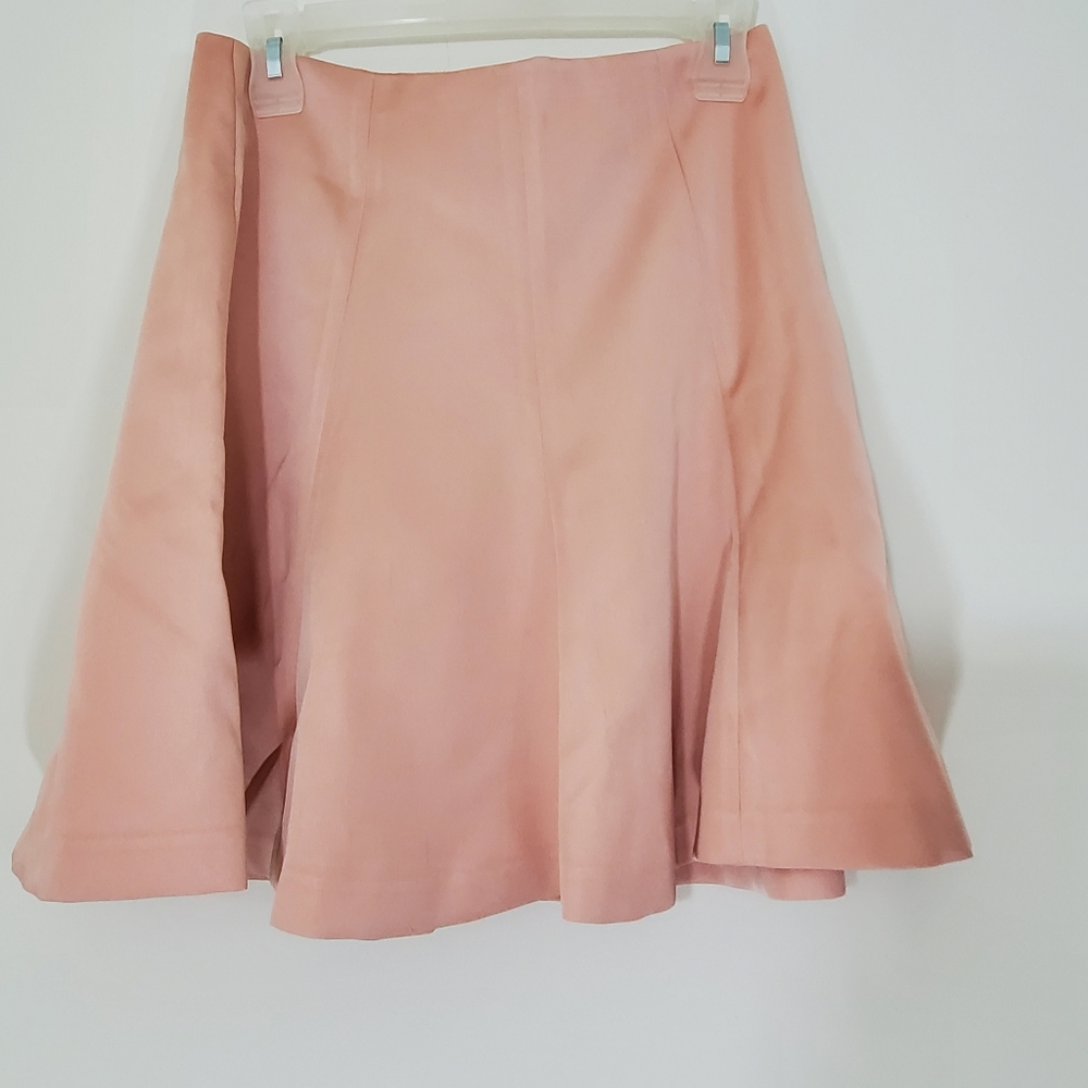 Ann Taylor Rose color Silk-look Skirt, Size 2P